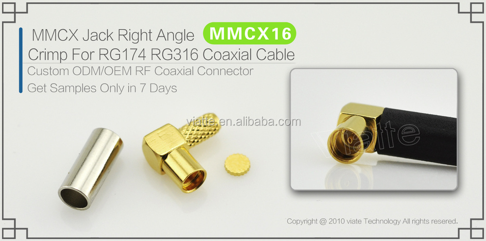 Mmcx男性の無料サンプルr/aにsmaメス圧着rg174用同軸ケーブルのコネクター仕入れ・メーカー・工場