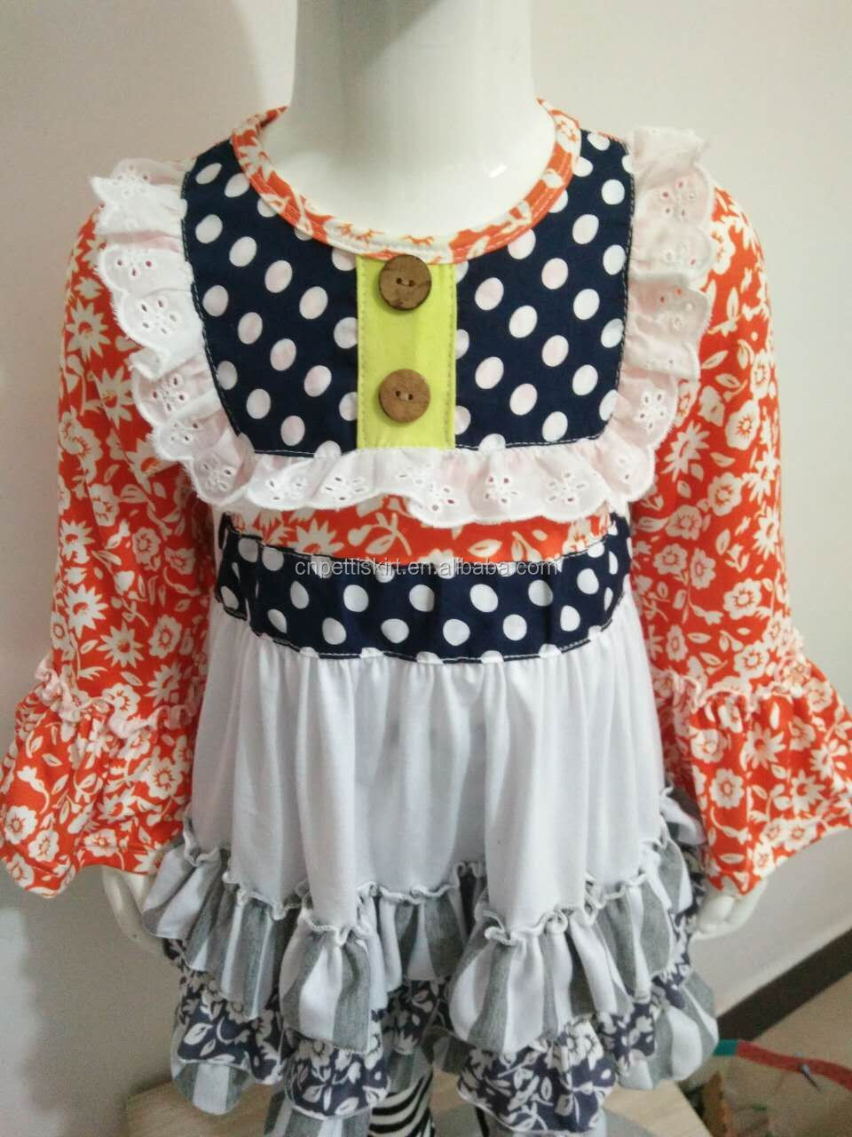 2018 Latest Spring Preorder Baby Girl Boutique Clothing Sets Floral