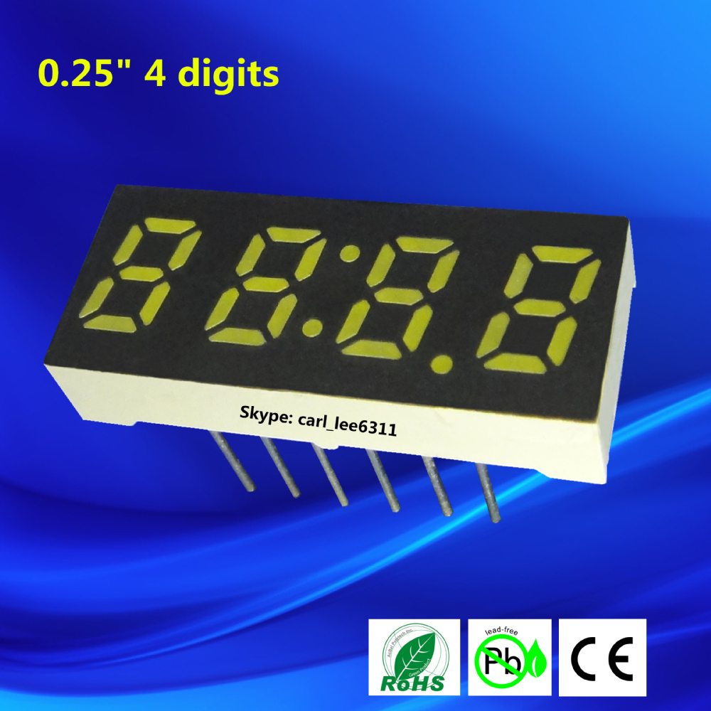 0.25 inch mini number sign ultra red 4 digit 7 led segment display