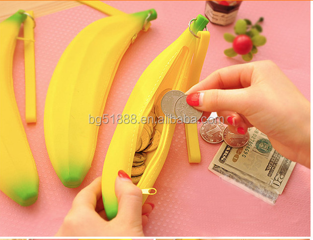 かわいい素敵なバナナシリコーンの財布/キーウォレット/婦人財布仕入れ・メーカー・工場