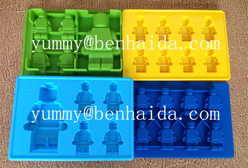 熱い販売のシリコーンの建設用れんがminifiguresとアイスキューブトレイキャンデーのチョコレートモールド問屋・仕入れ・卸・卸売り
