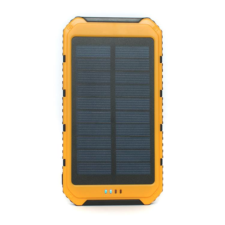 8000mAh Portable USB Charger Power Bank, Constructed with a Solar Panel for Emergency Charging for iPhone