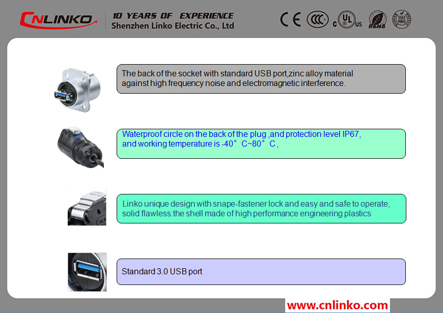 中国製cnl<em></em>inkocirucular防水usbコネクタメスusb3.0ソケットコネクタ仕入れ・メーカー・工場