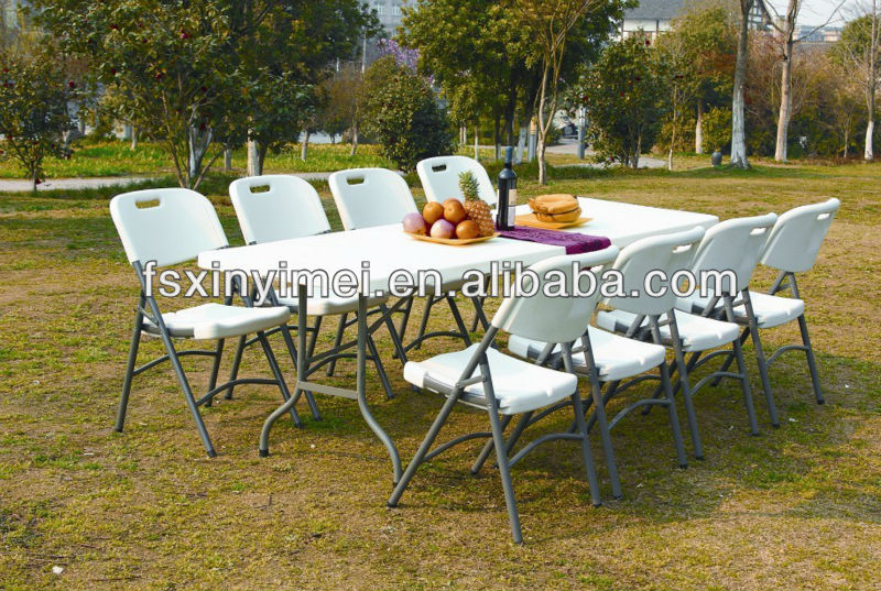 白安い結婚式パーティーイベントプラスチック折り畳み式のテーブルと椅子仕入れ・メーカー・工場