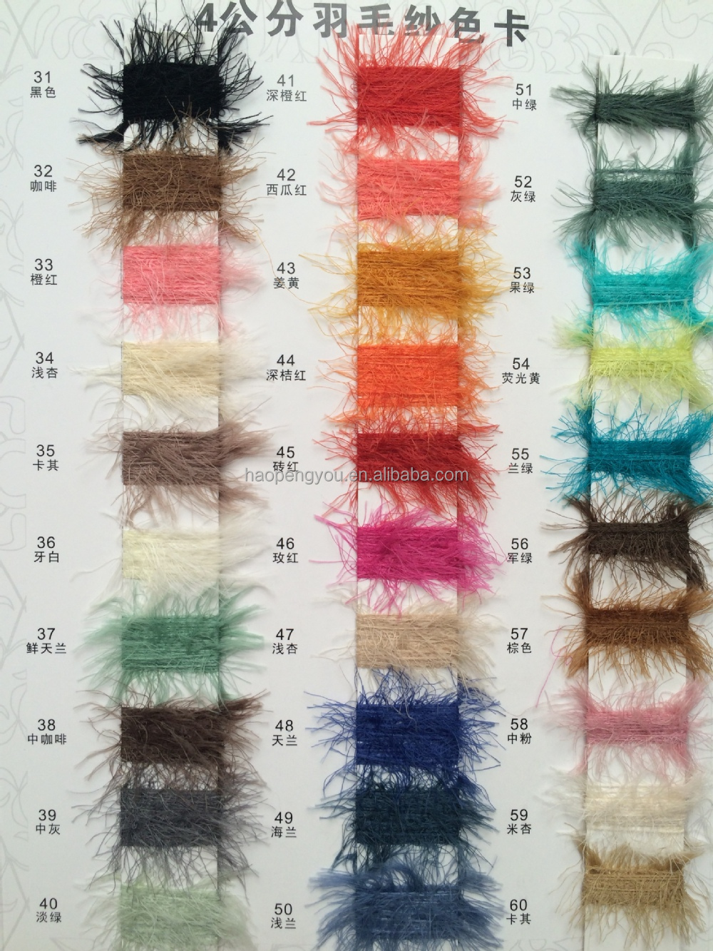 ファンシーヤーンの羽糸が編みパターン明るくナイロンフェザー糸仕入れ・メーカー・工場