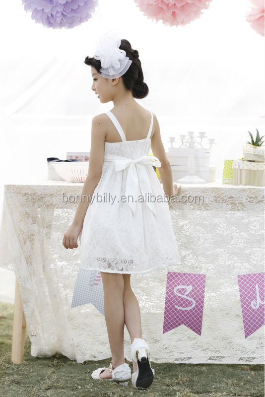白の女の子のウェディングドレスドレスのための大人2014年9歳問屋・仕入れ・卸・卸売り