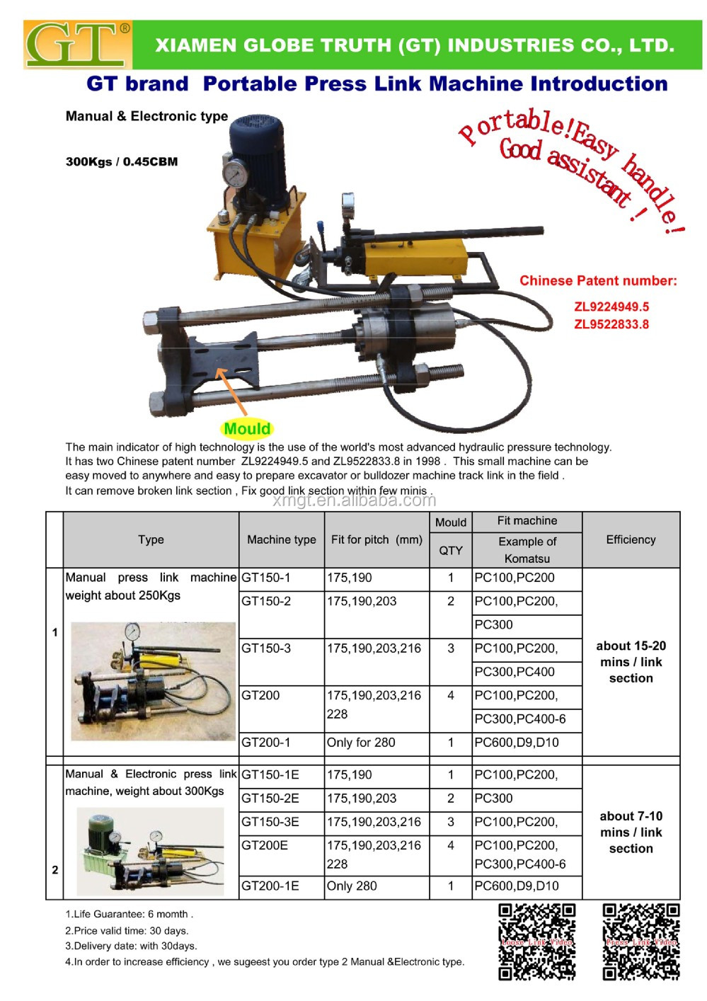 Berco Cp100 Tons Track Pin Press For The Removal And Installation Of