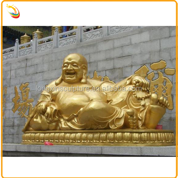 黄金色の家の装飾の仏像は、 仏像を笑う座っている金属製の青銅の販売のための仕入れ・メーカー・工場