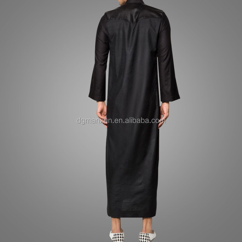 Modern Fashion Simple Arab Muslim Men Daffah Thobe (3).jpg
