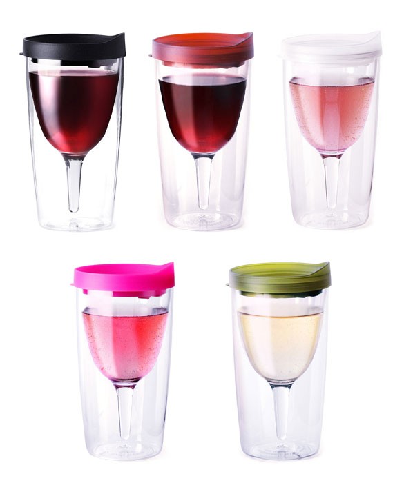 Bpa Free Acrylic Plastic Double Wall Wine Glass With A Lid And Straw