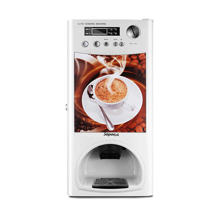 Sapoe Automatic Coin Operated Mini Instant Coffee Vending Machine With