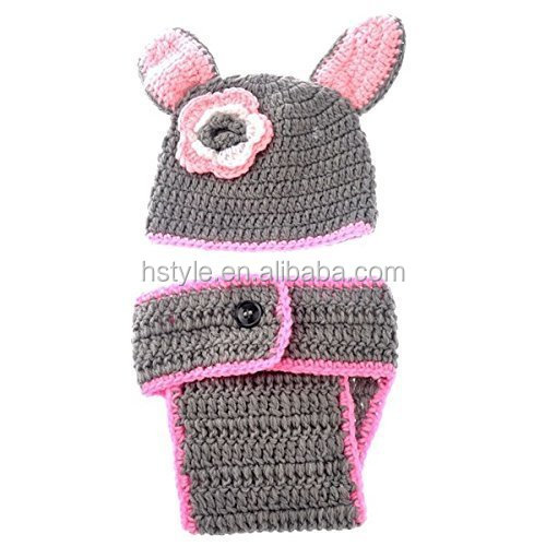 Cute Cartoon Grey Rabbit Style Infant Newborn Baby Girl Boy Crochet Beanie Hat Clothes Baby Photograph Props A004 (4).jpg
