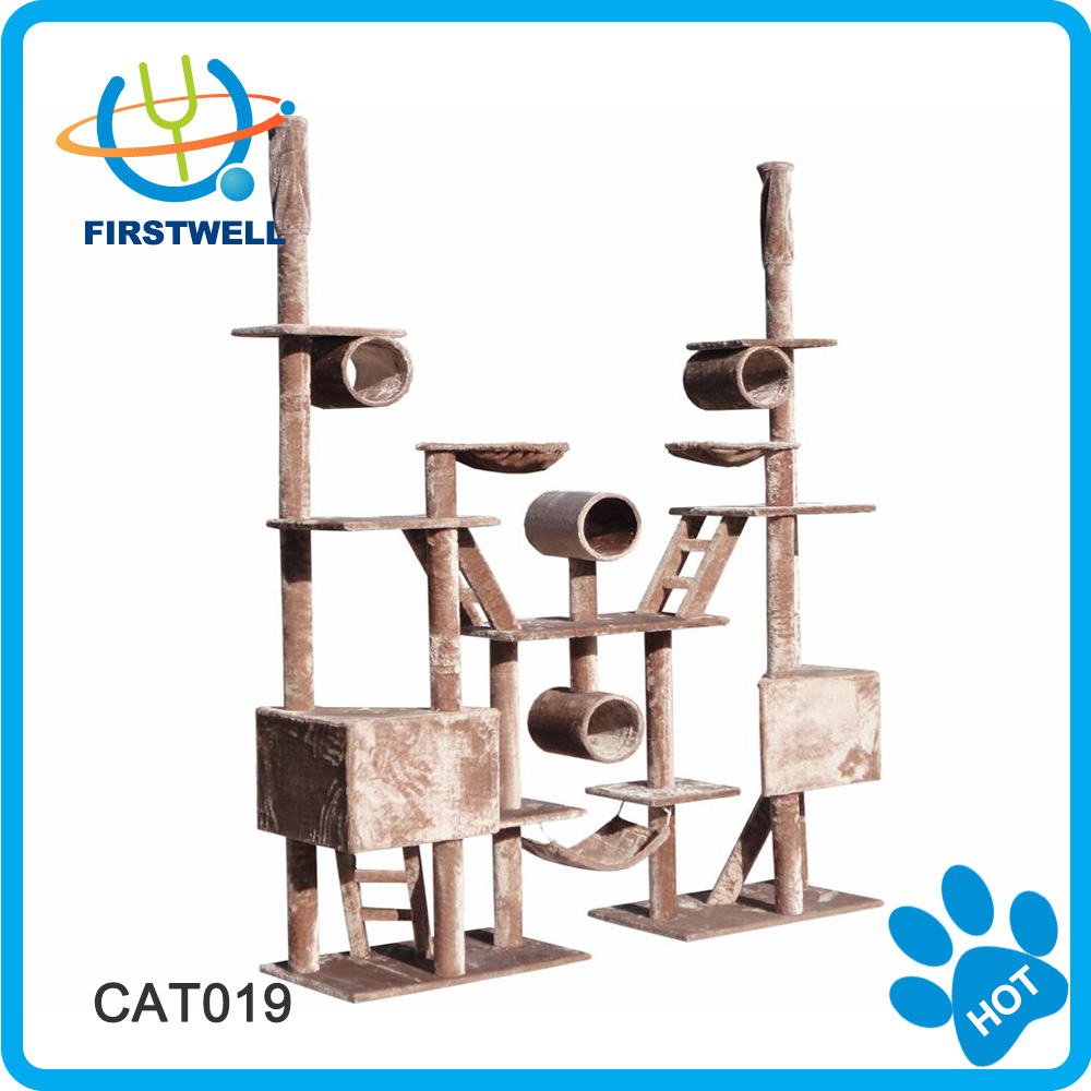 combined big cat climber / cat house / cat tree