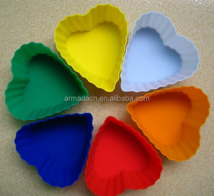 2014 FDA & LFGB standard high quality heart shaped silicone lace molds for cake decorating
