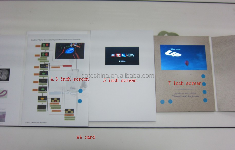 『4.3oemグリーティングビデオカードパンパースfor/ビデオグリーティングカードのためのadvertisment/lcdビデオパンフレットのカード仕入れ・メーカー・工場