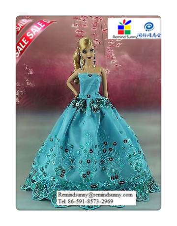 披露宴のウェディングドレスのレースの王女服/バービー人形のためにガウン仕入れ・メーカー・工場
