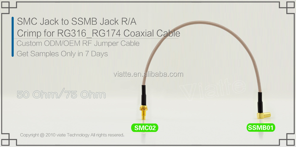 Smcへssmbジャックメスジャックメス直角圧着rg316_rg174用同軸ケーブルのコネクター仕入れ・メーカー・工場