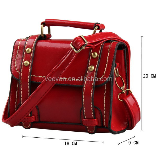 女性のハンドバッグの革赤、 puショルダーメッセンジャーバッグ、 2015女性のバッグの女性問屋・仕入れ・卸・卸売り