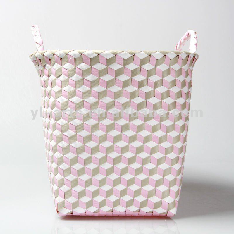 Handmade Pp Woven Plastic Basket