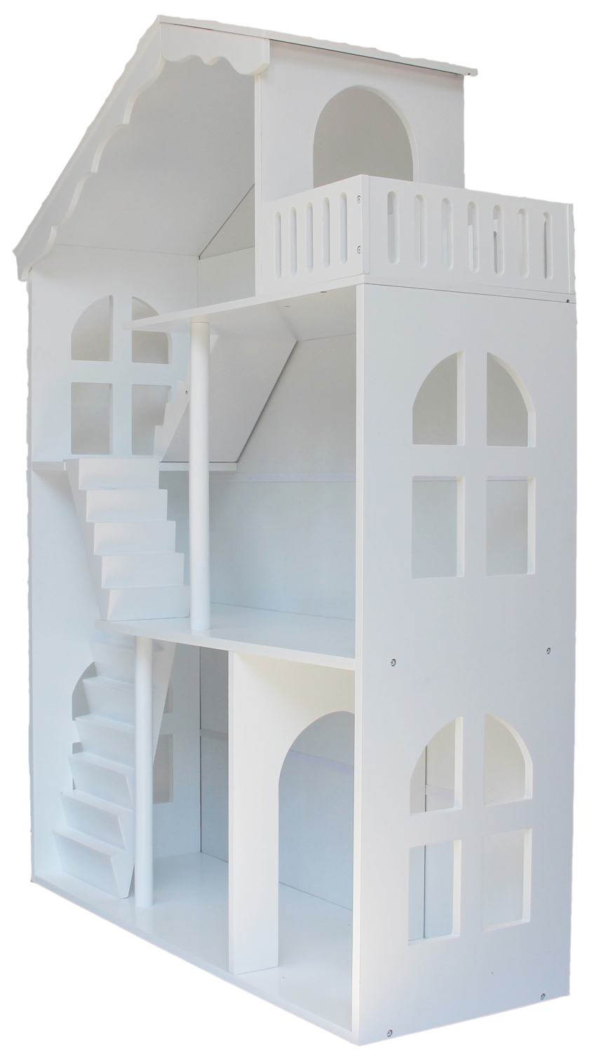 Fashion Style White Wooden Dollhouse Bookcase Children School Bookshelf