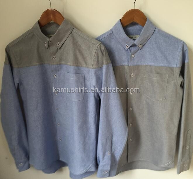襟ボタンダウンオックスフォードオックスフォードシャツメンズのコントラストの男のシャツ仕入れ・メーカー・工場