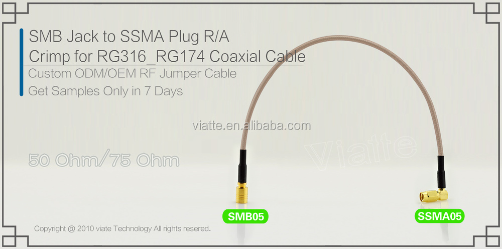Smbジャック/ssmaメスプラグ/rg316_rg174オス直角圧着用同軸ケーブルのコネクター仕入れ・メーカー・工場