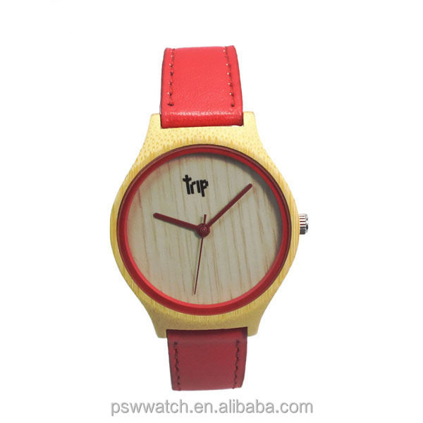 2015 new product wooden watches leather wood watch bamboo wooden watch