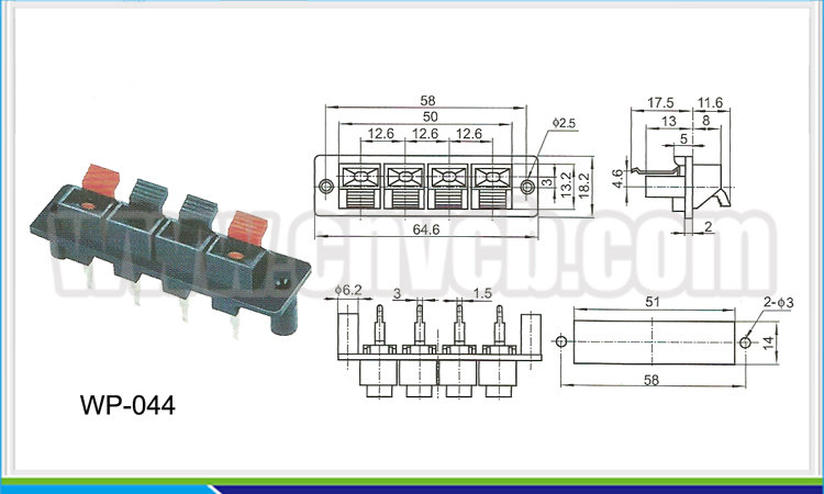 製造品質wp-044zf16端子コネクタスピーカー線用スピーカーターミナル仕入れ・メーカー・工場