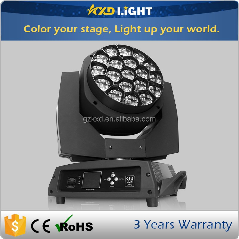 Moving head beam light with lcd display,single control 19x12w led moving head stage light 