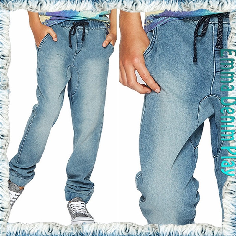 有名なデザイナーのバイカー男の子fasteningjeansブルーデニムストレートフィットベルト仕入れ・メーカー・工場