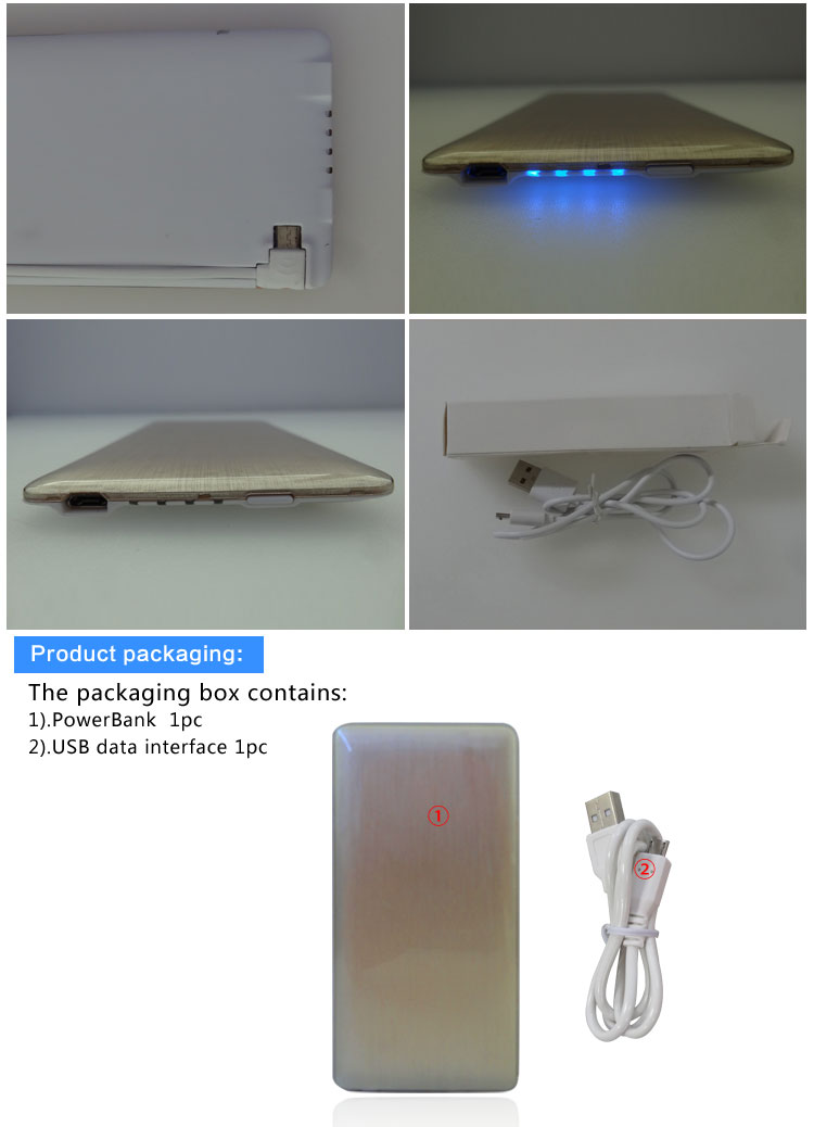 新しいデザイン超薄型標準のクレジットカードサイズ1200mahのパワーバンク問屋・仕入れ・卸・卸売り