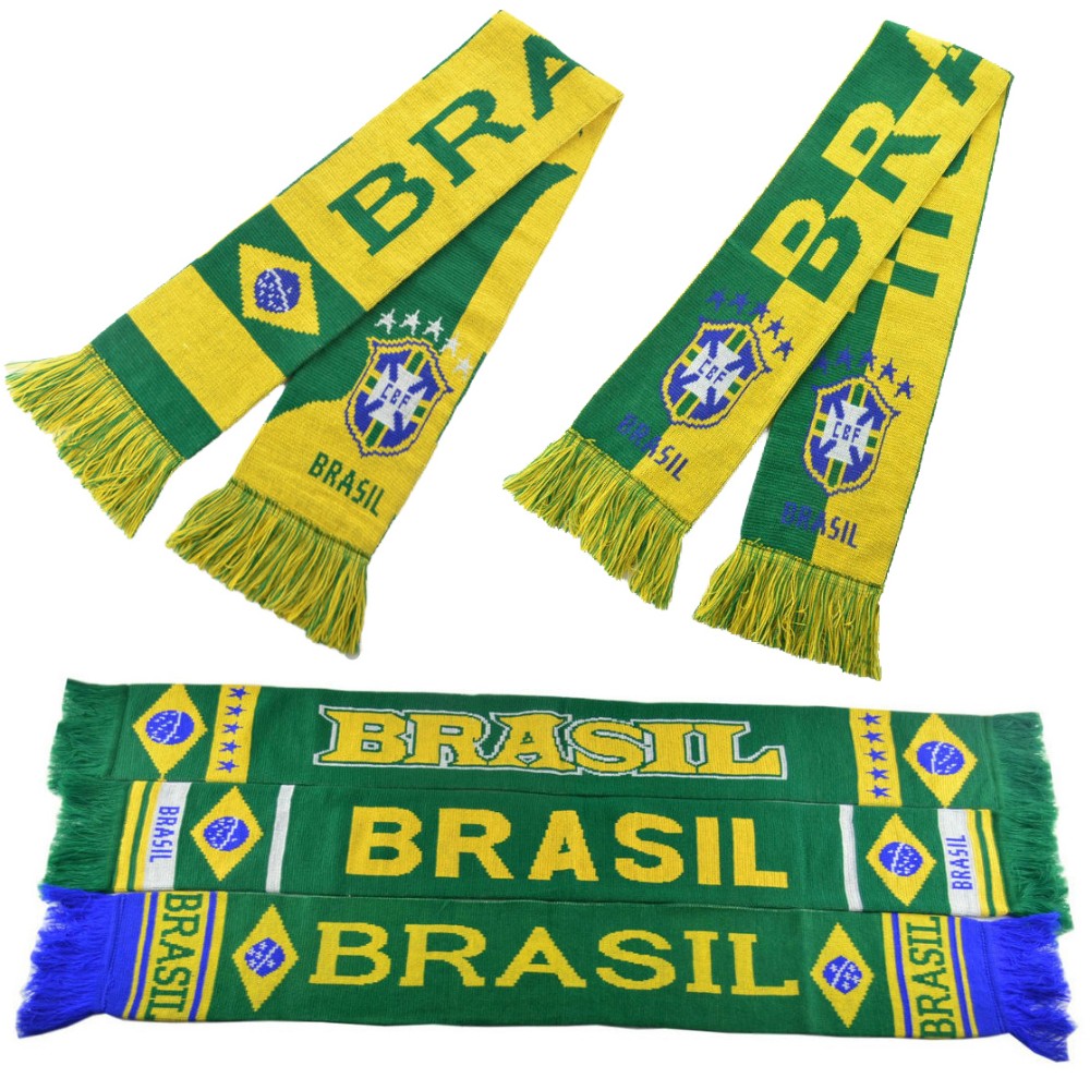 Sc0038 Acrylic Soccer Scarf Custom Print Knitted Jacquard Club