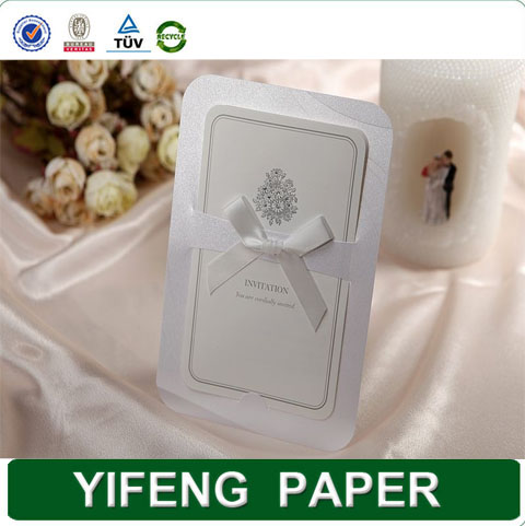 中国卸売2014年ファンシー手漉き紙レーザーカット結婚式の招待状のカード仕入れ・メーカー・工場