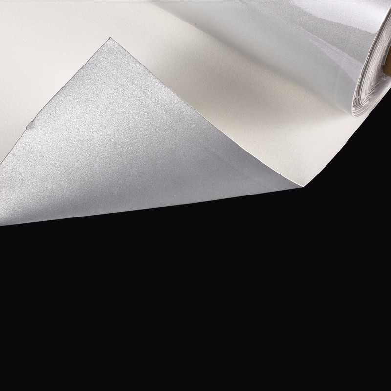 Custom silver grey waterproof 0.6mm abrasive resistance reflective pu leather fabric for sewing shoe