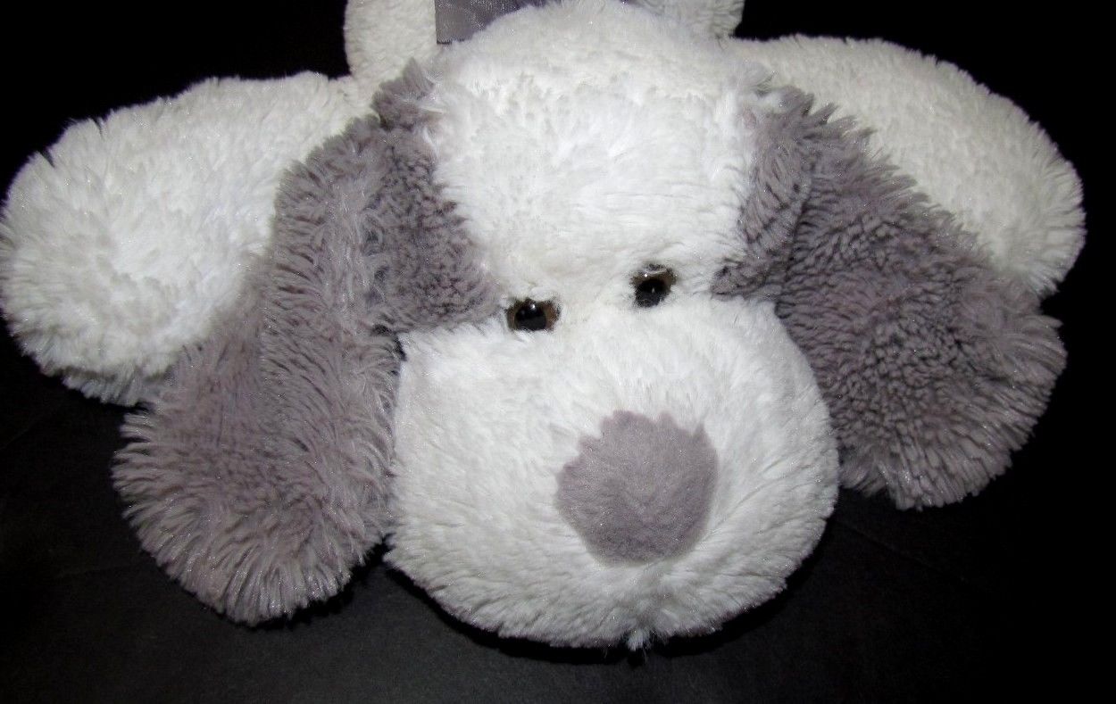 grey stuffed animal dog