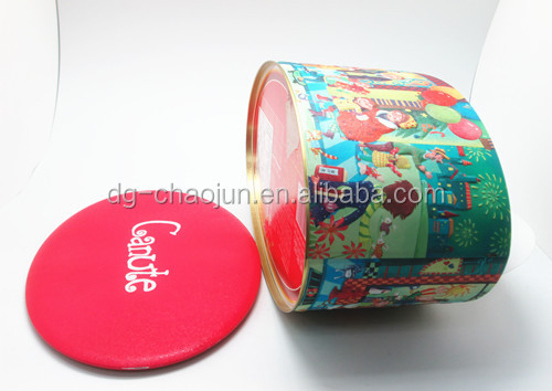 Meet with FDA, LFGB and EN71 tests environmental lollipop tin can candy tin can