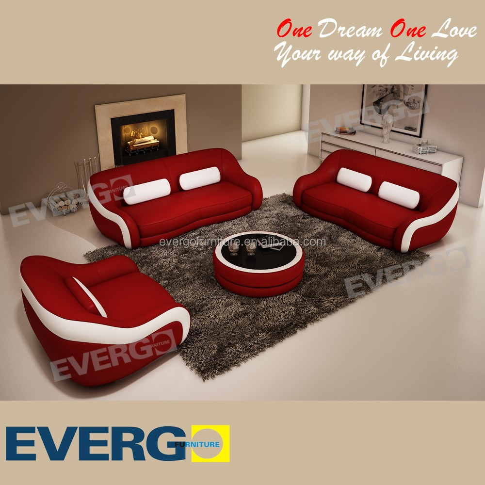Evergo 2016 moderne ontwerp woonkamer meubels, leather sofa set 3 ...