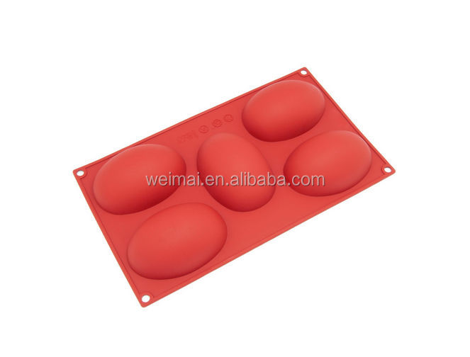 6 Even Easter Egg Shaped Silicone Bakeware