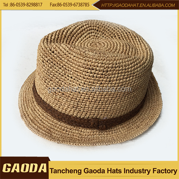 様々な新しいタイプのラフィアわらの夏用ニットフェドーラ帽仕入れ・メーカー・工場