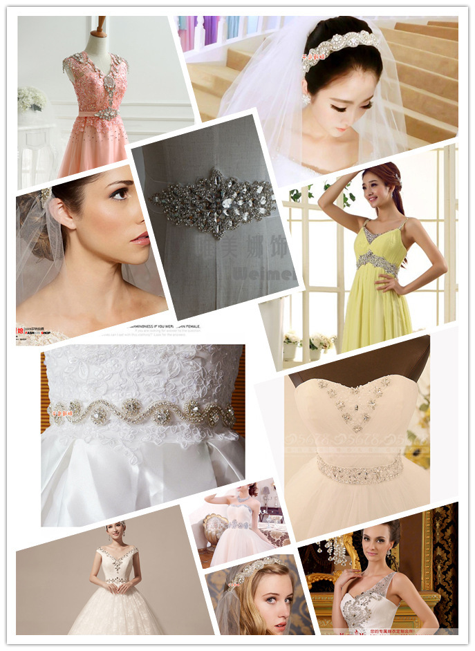 Manufacture Crystal Rhinestone Wedding Dress Sash Beaded Trimming