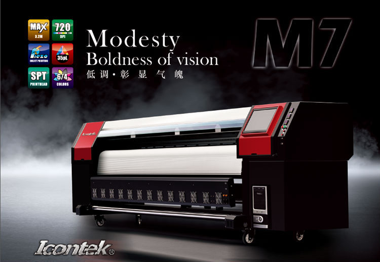 High Resolution 10ft Icontek M7 Large Format Printer 32m Solvent