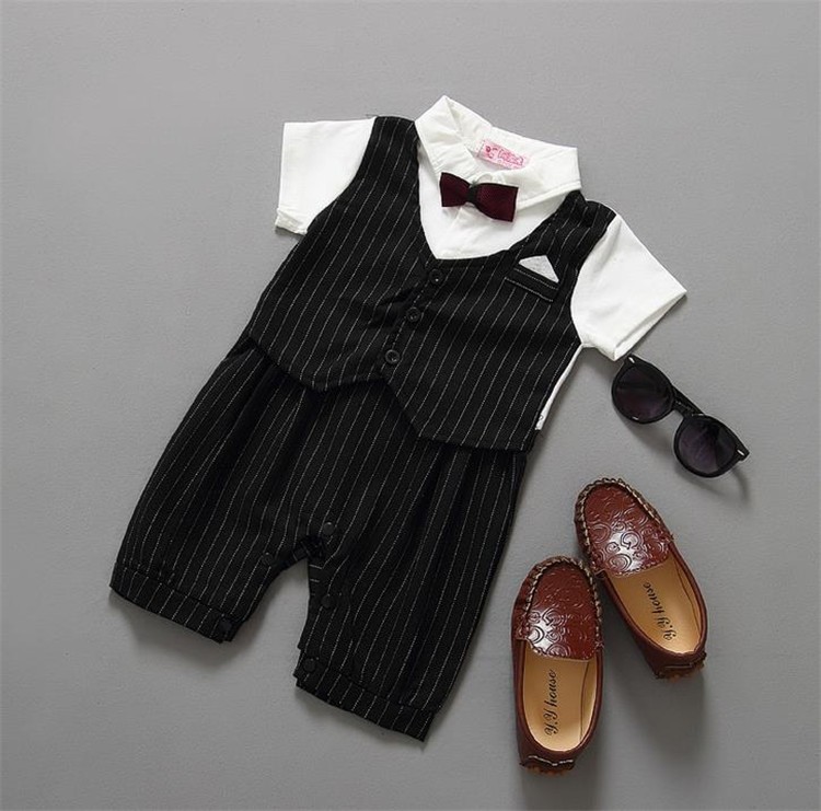 夏の男の子服ハンサムストライプベストスーツトップ販売赤ちゃん男の子セット仕入れ・メーカー・工場
