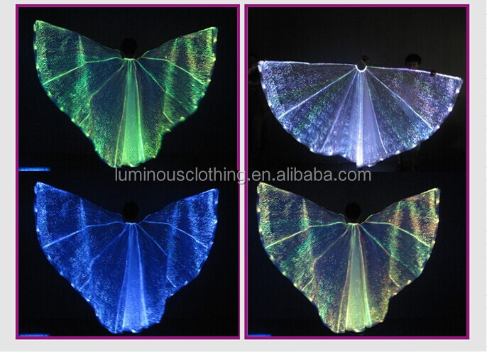 驚くほどのファッションパーティーのギフト発光光ファイバー手作り蝶ウィング仕入れ・メーカー・工場