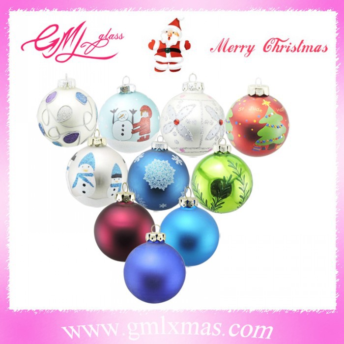保証貿易サプライヤークリスマスの飾りをぶら下げ、 クリスマスボールを手塗り、 ガラスクリスマスボールクリスマスのガラスの装飾仕入れ・メーカー・工場