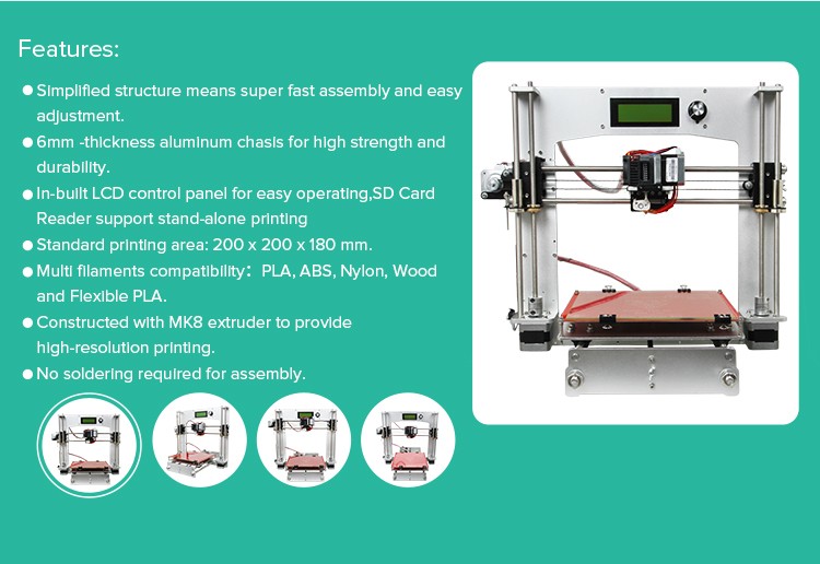 Geeetechプロフェッショナル3dプリンタアルミprusa i3は発売中仕入れ・メーカー・工場