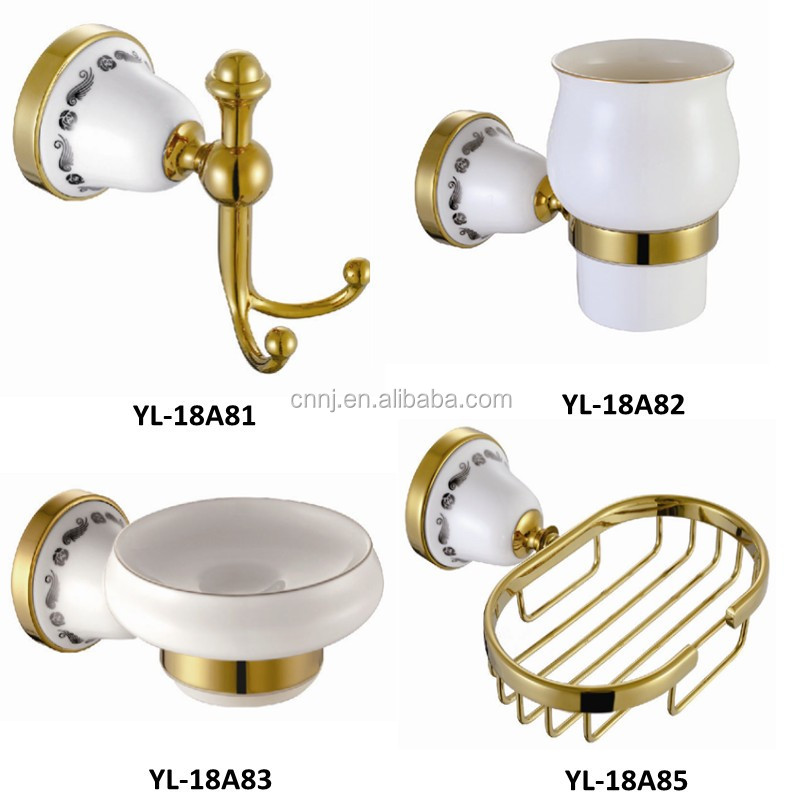 Luxury Golden Color Ceramic Bathroom Accessories Buy Bathroom
