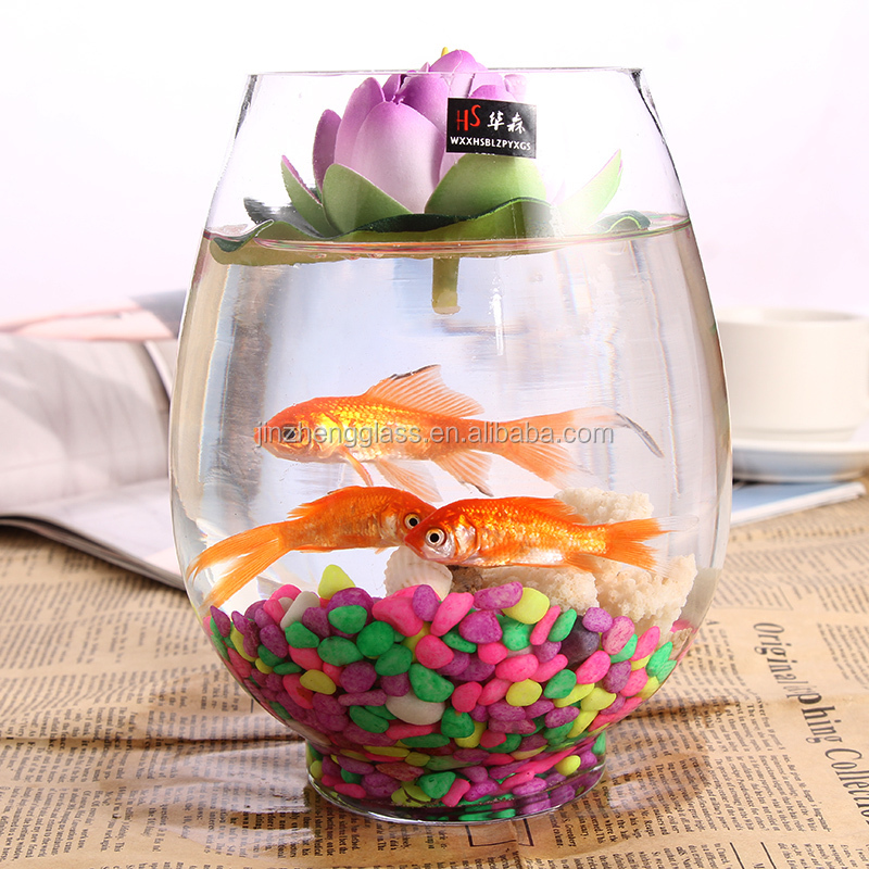 安い透明な丸いガラスの花瓶金魚鉢デスクトップ問屋・仕入れ・卸・卸売り