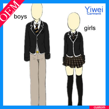 最新の男の子と女の子の学校制服卸高品質で学校制服のデザイン問屋・仕入れ・卸・卸売り