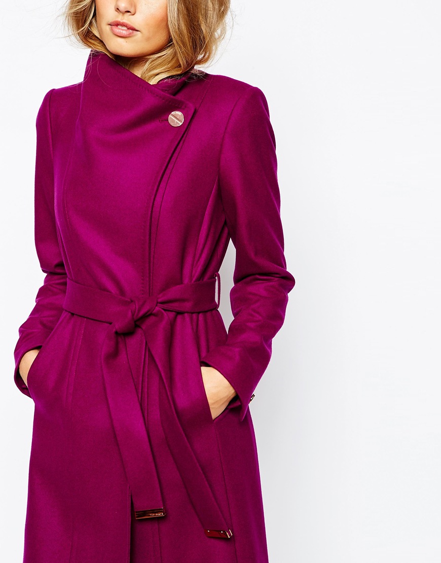 紫の色2015最新のコートのデザインスリムフィットdesing中国工場カシミヤロングコートレディースロングコートのデザイン仕入れ・メーカー・工場