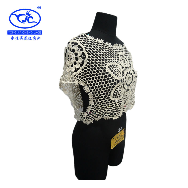 中国の製造元2014年人気の綿の刺繍の水溶性レースブラウスレディース縫製問屋・仕入れ・卸・卸売り